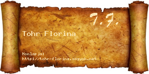 Tohr Florina névjegykártya